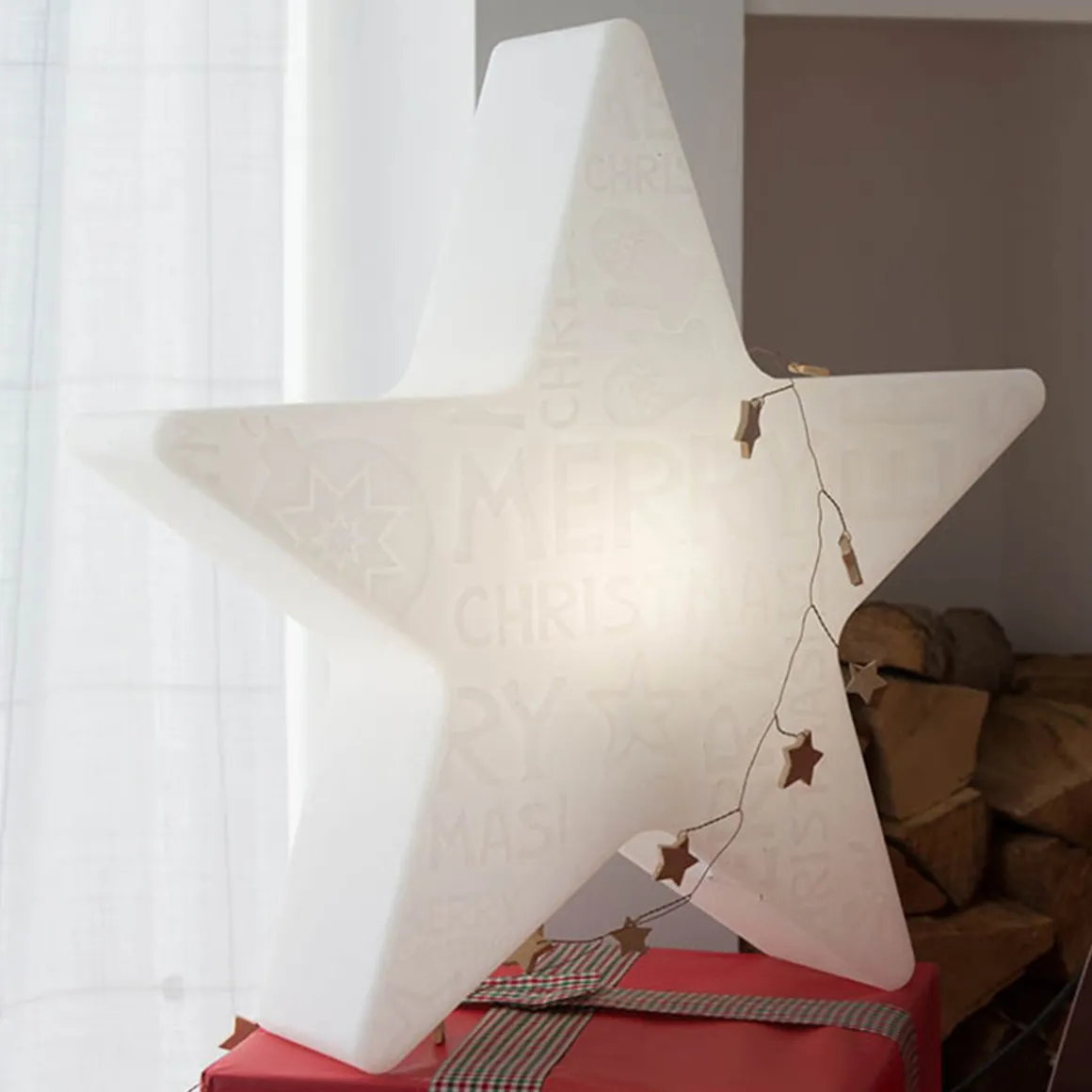 8 seasons design Shining Star Merry Christmas Dekoleuchte, Höhe: 54 cm