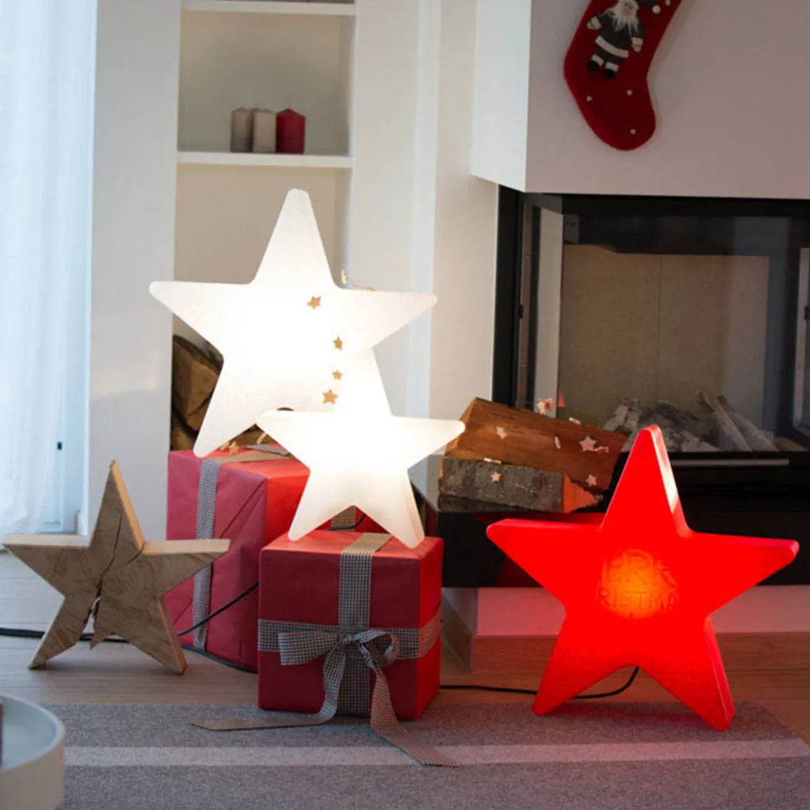 8 seasons design Shining Star Merry Christmas Dekoleuchte, Höhe: 54 cm