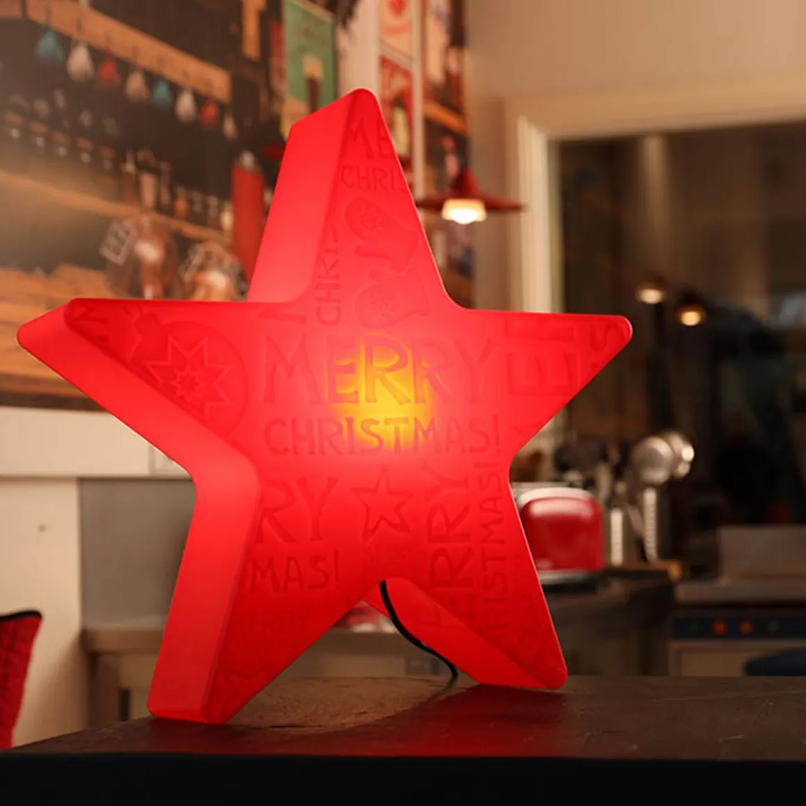 8 seasons design Shining Star Merry Christmas Dekoleuchte, Höhe: 54 cm