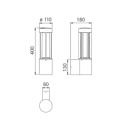 Albert 0223 Außenwandleuchte mit zus. Tiefstrahler