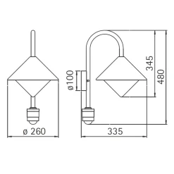 Albert 0646 Außenwandleuchte mit Bewegungsmelder