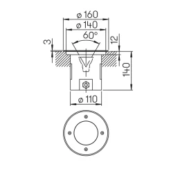 Albert 692189 Erdeinbaustrahler, schwenkbar