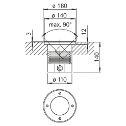 Albert 692188 LED Erdeinbaustrahler, schwenkbar