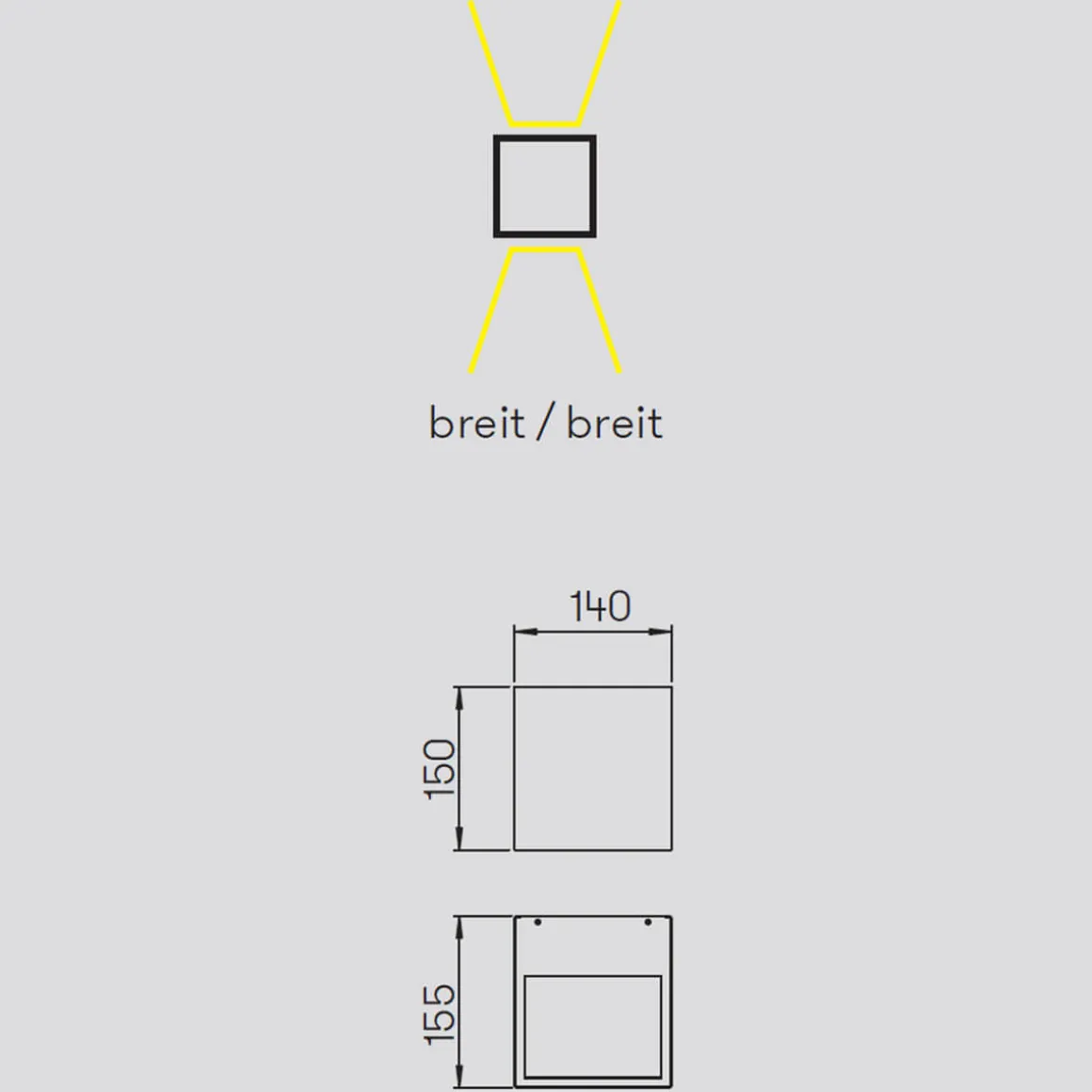 Albert 2443/2446 LED Wandstrahler, zweiseitig breit/breit