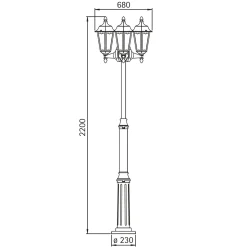 Albert 2099 Mastleuchte, 3-flg.