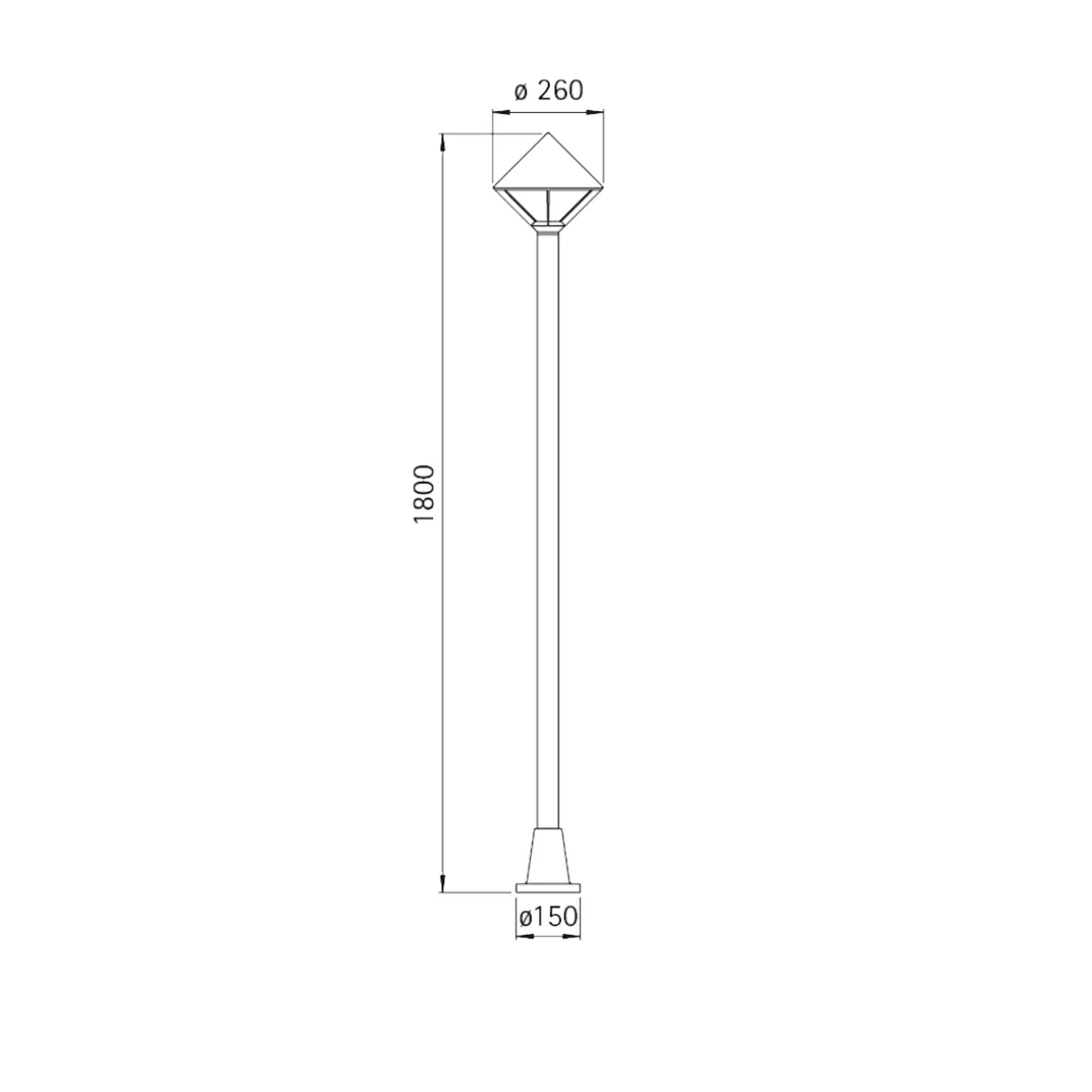 Albert 2032 Mastleuchte, 1-flg.