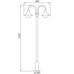 Albert 2047 Mastleuchte, 2-flg.