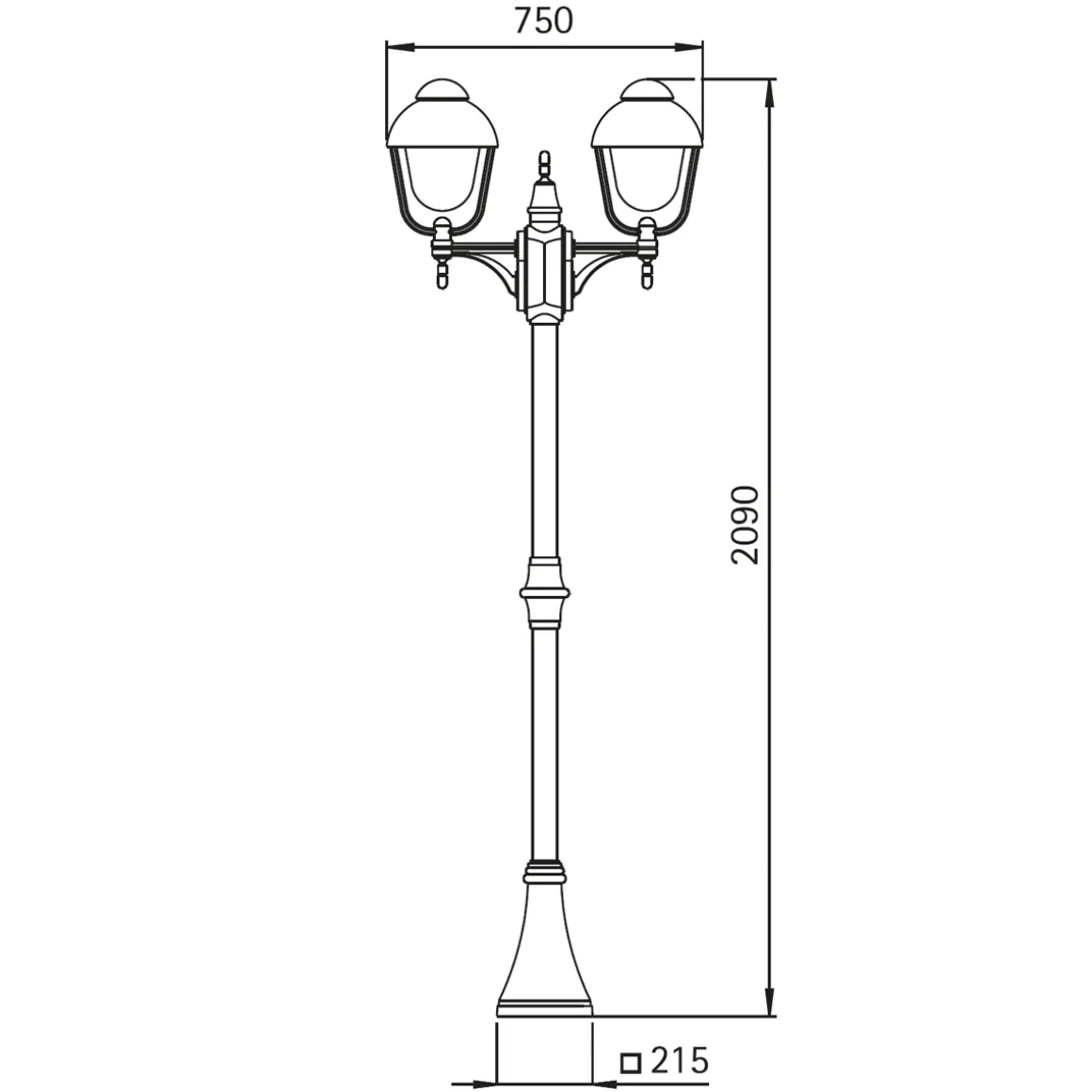 Albert 2040 Mastleuchte, 2-flg.