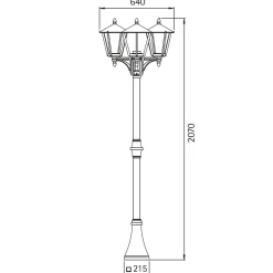 Albert 2046 Mastleuchte, 3-flg.