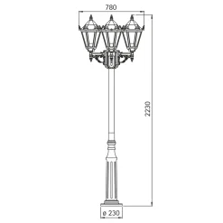 Albert 2049 Mastleuchte, 3-flg.