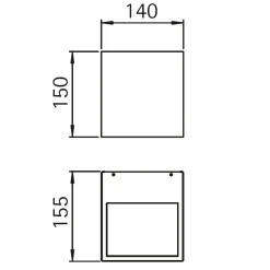 Albert 692414 Wandstrahler, breit/breit