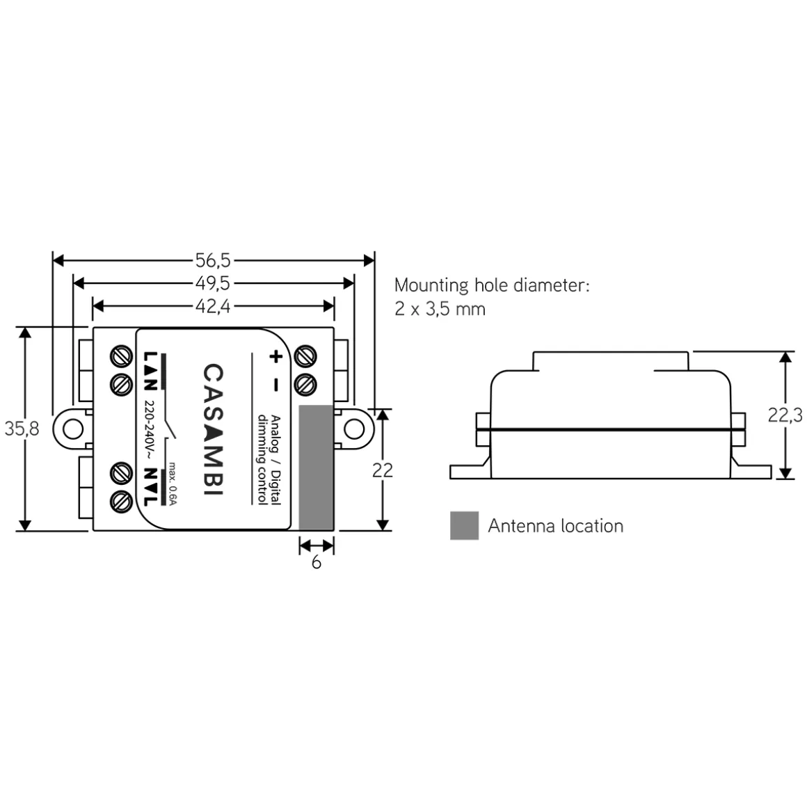 Arditi Casambi CBU-ASD Bluetooth Steuermodul für 0-10V oder DALI-Steuerung