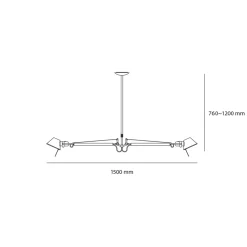 Artemide Tolomeo Sospensione Due Bracci
