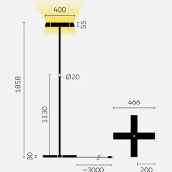 Belux Koi-Q LED Stehleuchte, Multisens