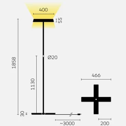Belux Koi-S LED Stehleuchte, mit Dimmer