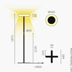 Belux Oto-10 LED Stehleuchte, mit Dimmer