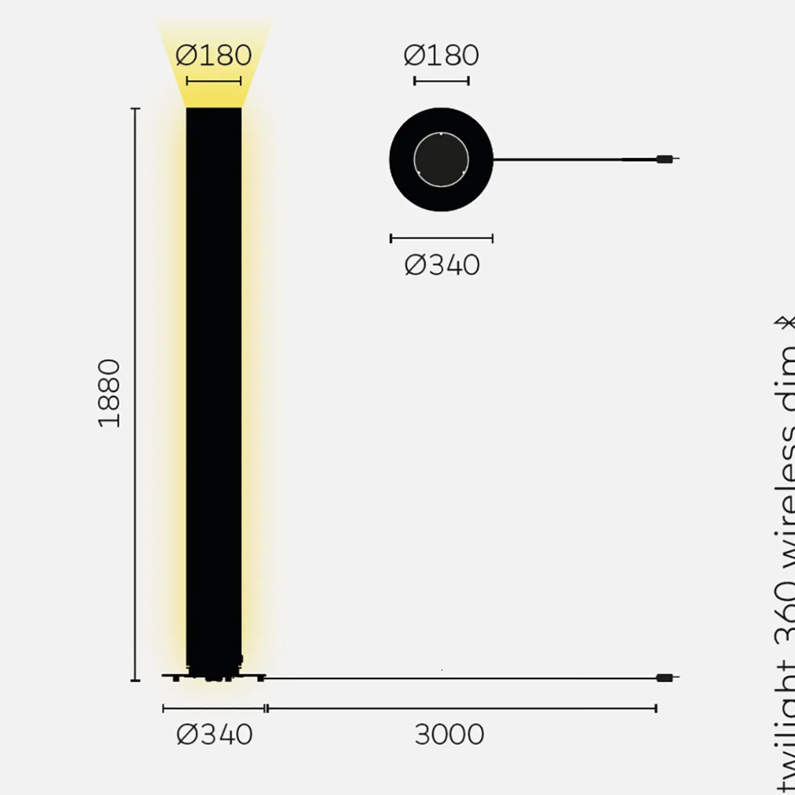 Belux Twilight 360 LED Stehleuchte, Wireless Dim
