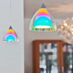 Bruck Duolare Silva Down Ø: 11 cm Pendelleuchte Fassung: Chrom matt