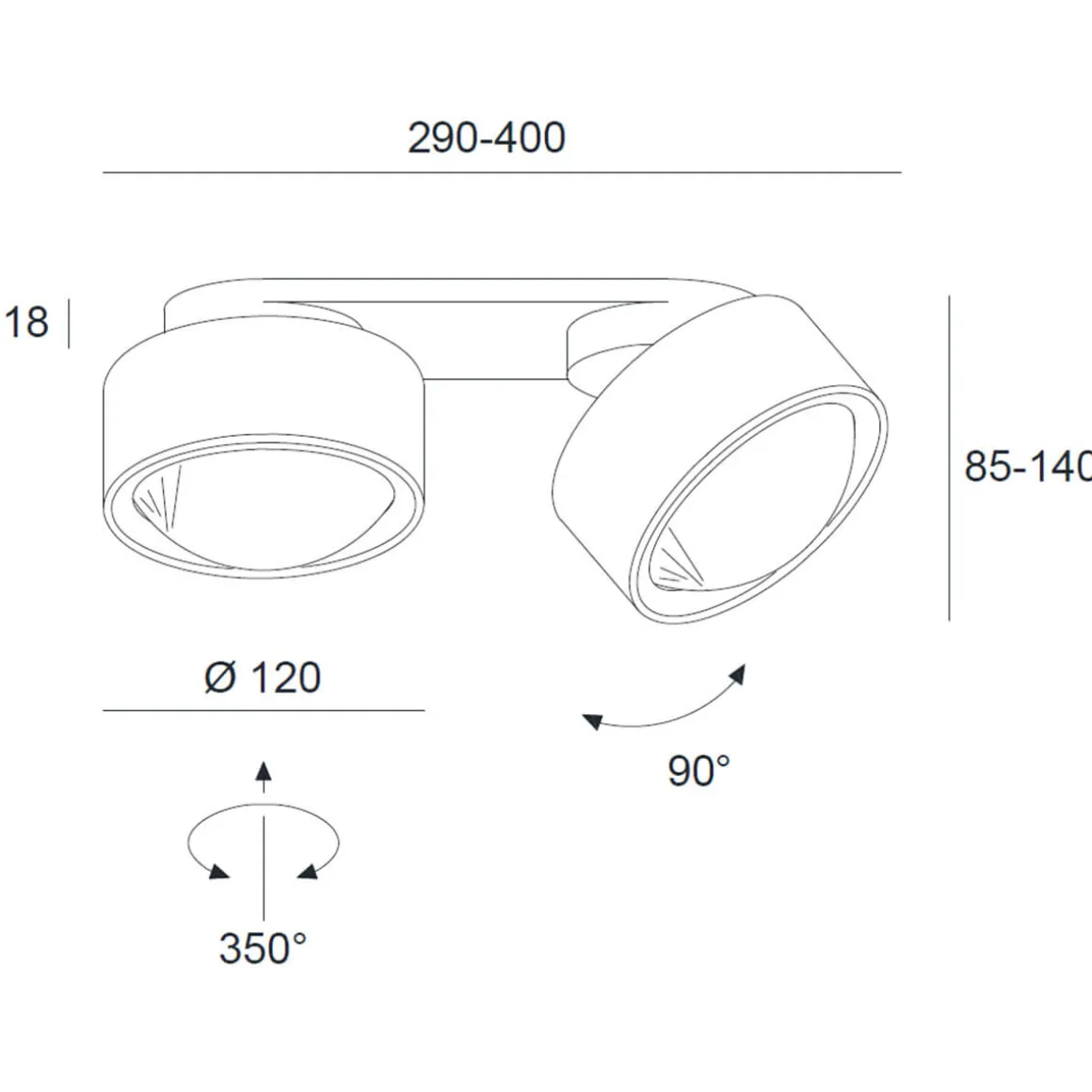 Egger Licht Clippo Optic Duo LED Wand- / Deckenstrahler