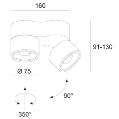 Egger Licht Clippo S Duo LED Wand- / Deckenstrahler