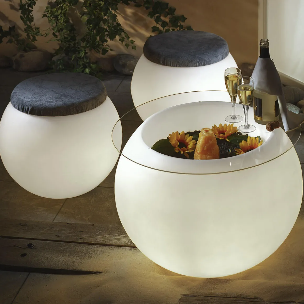 Epstein-Design Tischplatte für die Flora Dekoleuchte / Pflanztopf