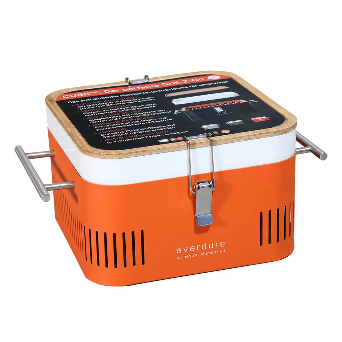 Everdure by Heston Blumenthal Cube Holzkohlegrill, tragbar, Sorglos-Paket