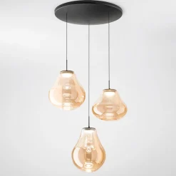 Fabas Luce Deva LED Pendelleuchte, 3-flg., mit Rondell