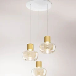 Fabas Luce Kino LED Pendelleuchte, 3-flg., mit Rondell