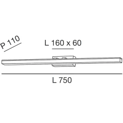 Fabas Luce Nala LED Wandleuchte, Länge: 75 cm