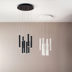 Fabas Luce Prado LED Pendelleuchte, 8-flg., mit Rondell