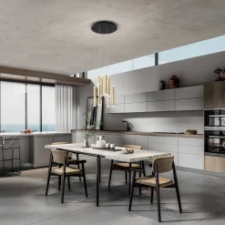 Fabas Luce Prado LED Pendelleuchte, 8-flg., mit Rondell