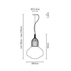 Fabbian Aerostat Pendelleuchte, Ø: 43 cm