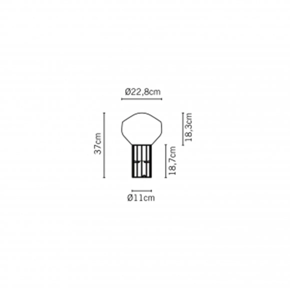 Fabbian Aerostat Tischleuchte, Ø: 22,8 cm