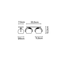 Fabbian Beluga Colour Wand- / Deckenleuchte, 2-flg.