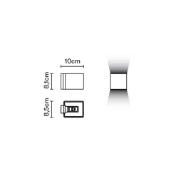 Fabbian Bijou Wandleuchte, quadratisch