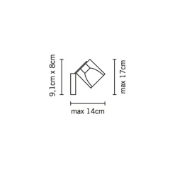 Fabbian Cubetto Wand- / Deckenleuchte, kippbar