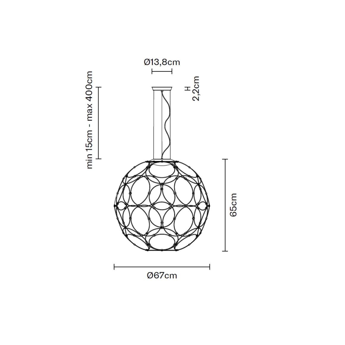 Fabbian Giro Pendelleuchte, Ø: 67 cm
