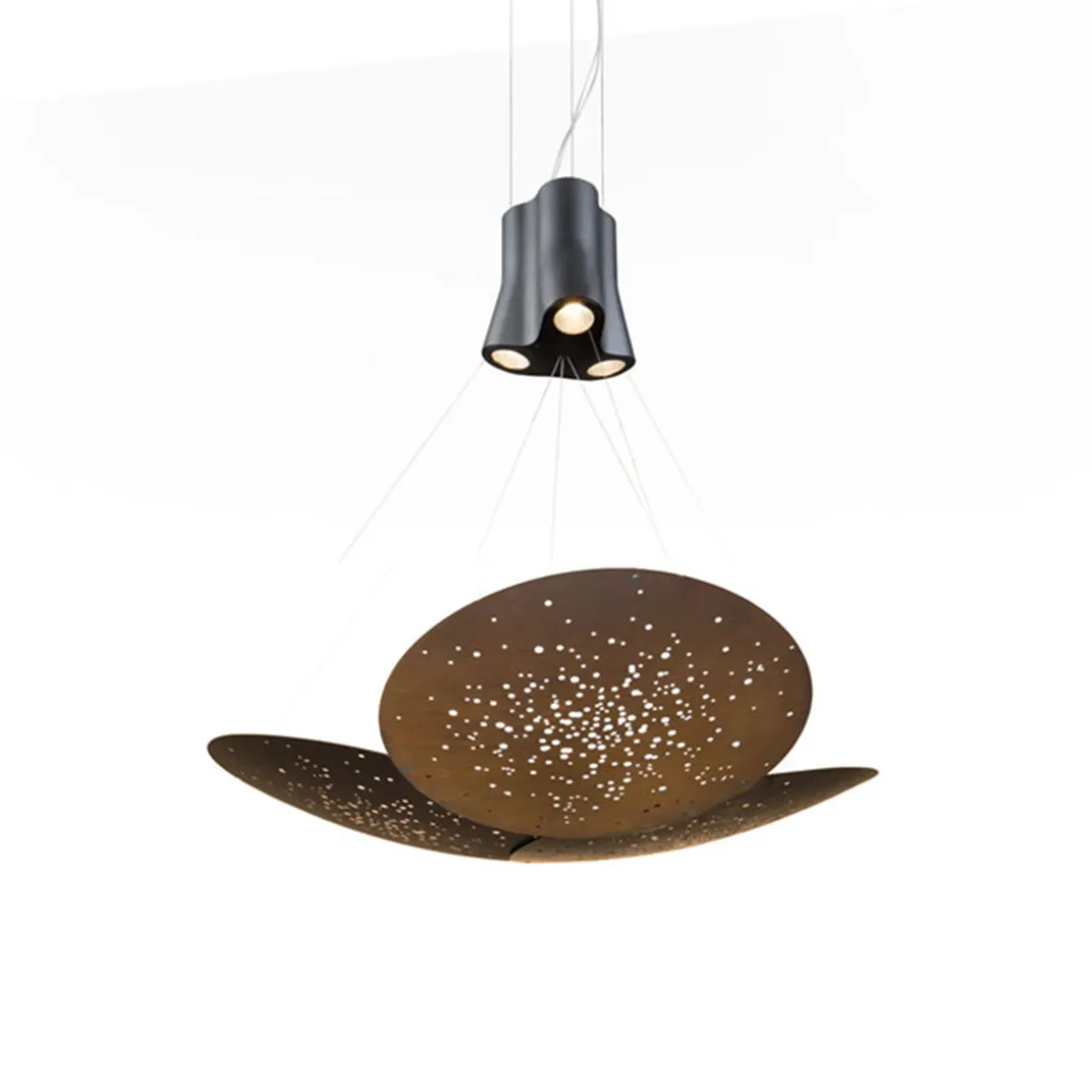 Fabbian Lens Pendelleuchte, 3-flg., Ø: 60 cm