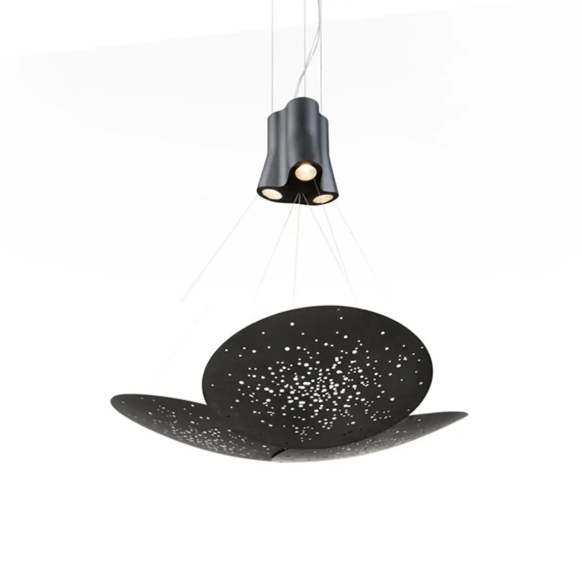 Fabbian Lens Pendelleuchte, 3-flg., Ø: 60 cm