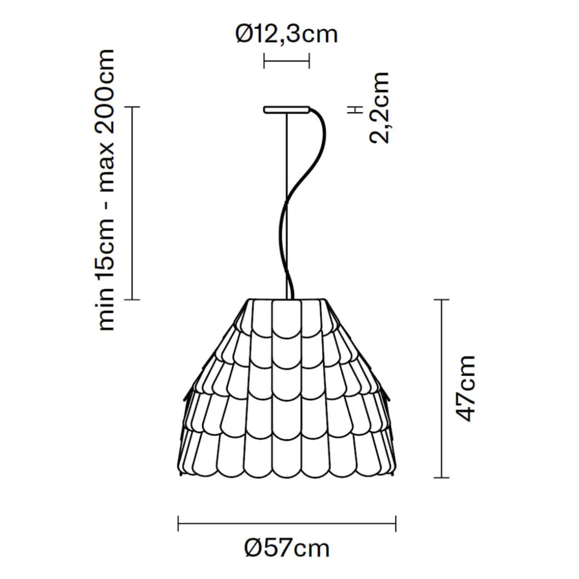 Fabbian Roofer Pendelleuchte, Ø: 57 cm