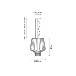 Fabbian Saya Pendelleuchte, transparent, Ø: 40 cm