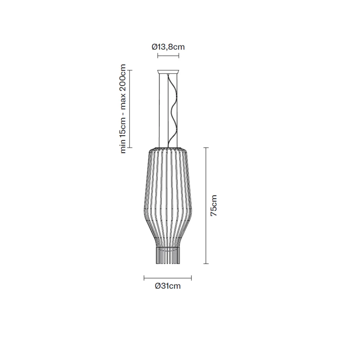 Fabbian Saya Pendelleuchte, transparent, Ø: 31 cm