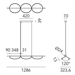 Flos Almendra Linear S3 LED Pendelleuchte