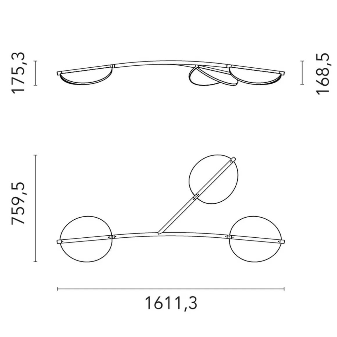 Flos Almendra Organic S3 Y Short LED Pendelleuchte