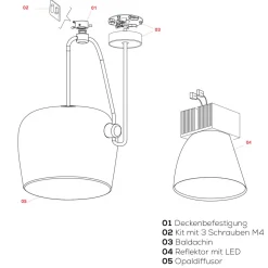 Flos Ersatzteile Aim Kit mit 3 Schrauben M4