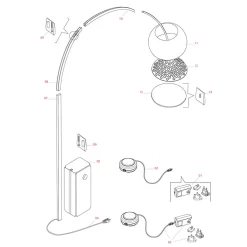 Flos Ersatzteile Arco Edelstahl-Schaft
