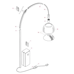 Flos Ersatzteile Arco Edelstahl-Bogen mit E27-Fassung