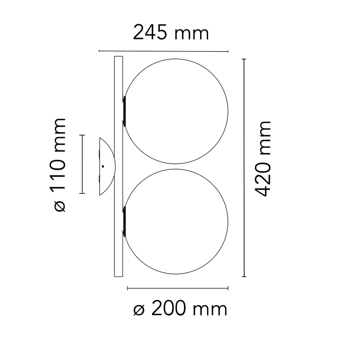 Flos IC C/W1 Double Wand- / Deckenleuchte, Auslaufmodell