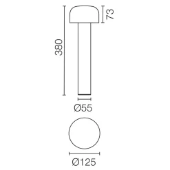 Flos Outdoor Bellhop Bollard 380 LED Pollerleuchte, 3000 K