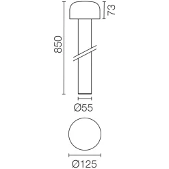 Flos Outdoor Bellhop Bollard 850 LED Pollerleuchte, 3000 K